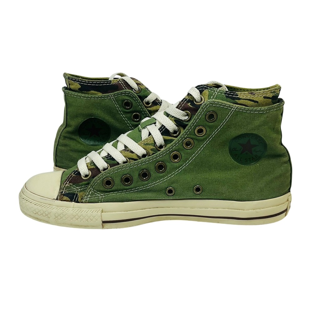 Converse Chuck Taylor High Top Mens 8 Olive Camo Double Tongue Sneakers 1X739